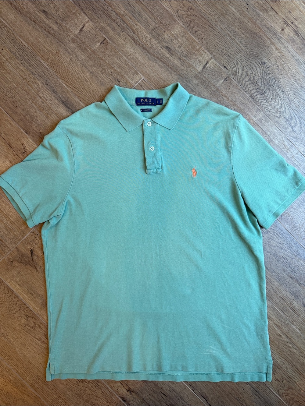 Polo by Ralph Lauren Light Mint Green Short-Sleeve Polo with Orange Pony